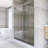 56-60 "W X 76" H Single Sliding Frameless  Shower Door In Brushed Nickel Finish-116309928