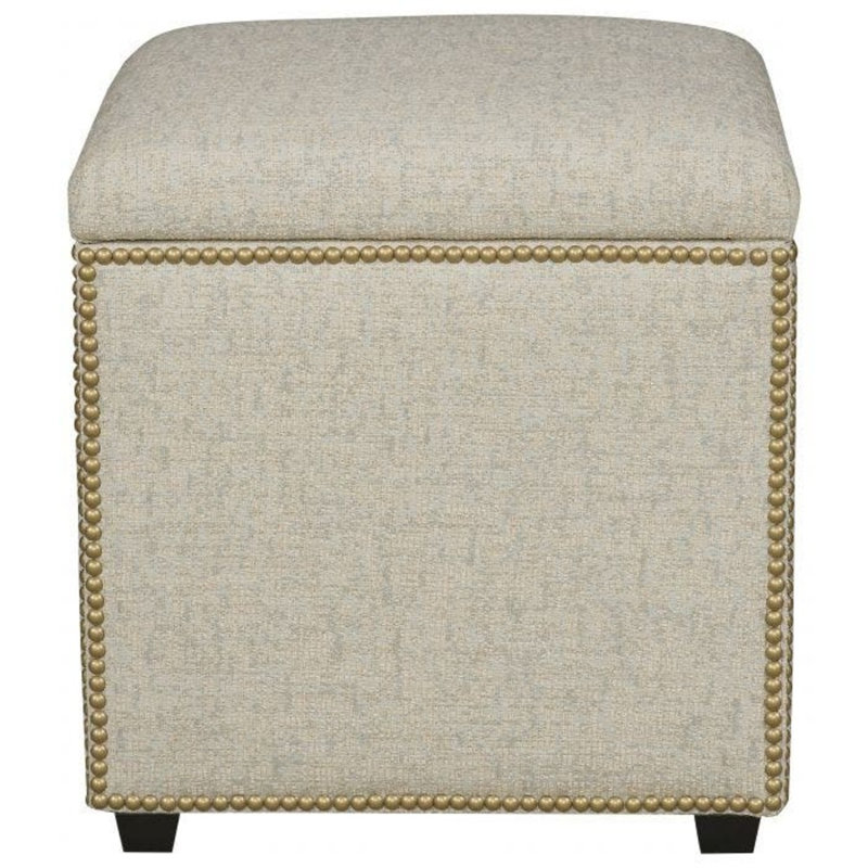 Ambry Upholstered Ottoman, Brass, Espresso, Sage (8789 30)