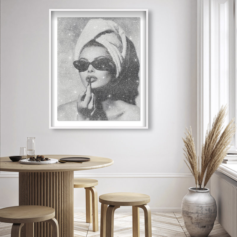 Retro Vanity Vibe Shadowbox Fashion Print by Oliver Gal, Black Frame, 16 x 20, 31.5"H x 25.5"W, White Shadowbox