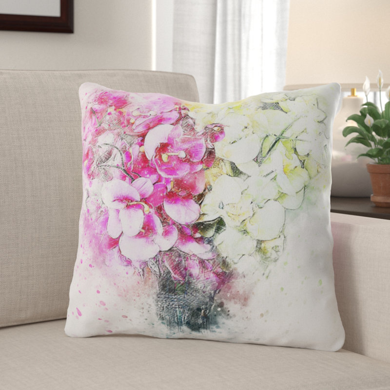 Coussin Flowers, Microsuède, Intérieur