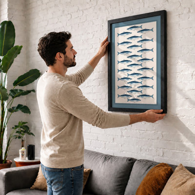 Mackerel Study Japandi - Framed Print