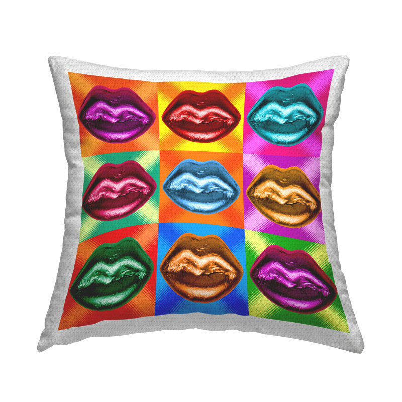 Coussin extérieur Alternating Glam Lips par Ziwei Li