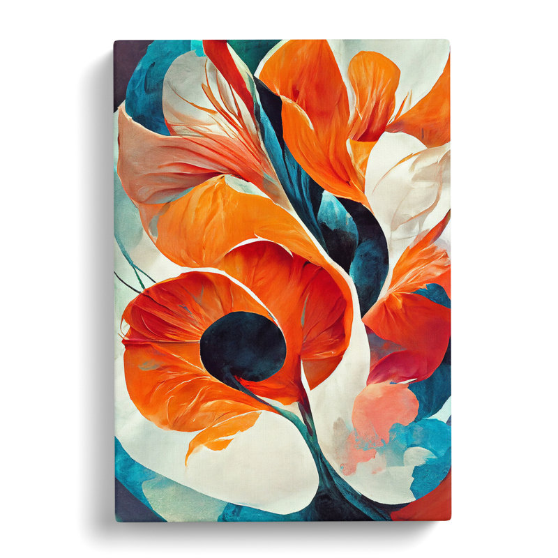 Abstract Flowers Modern No.1 - Wrapped Canvas Print, 50cm H x 35cm W x 3cm D