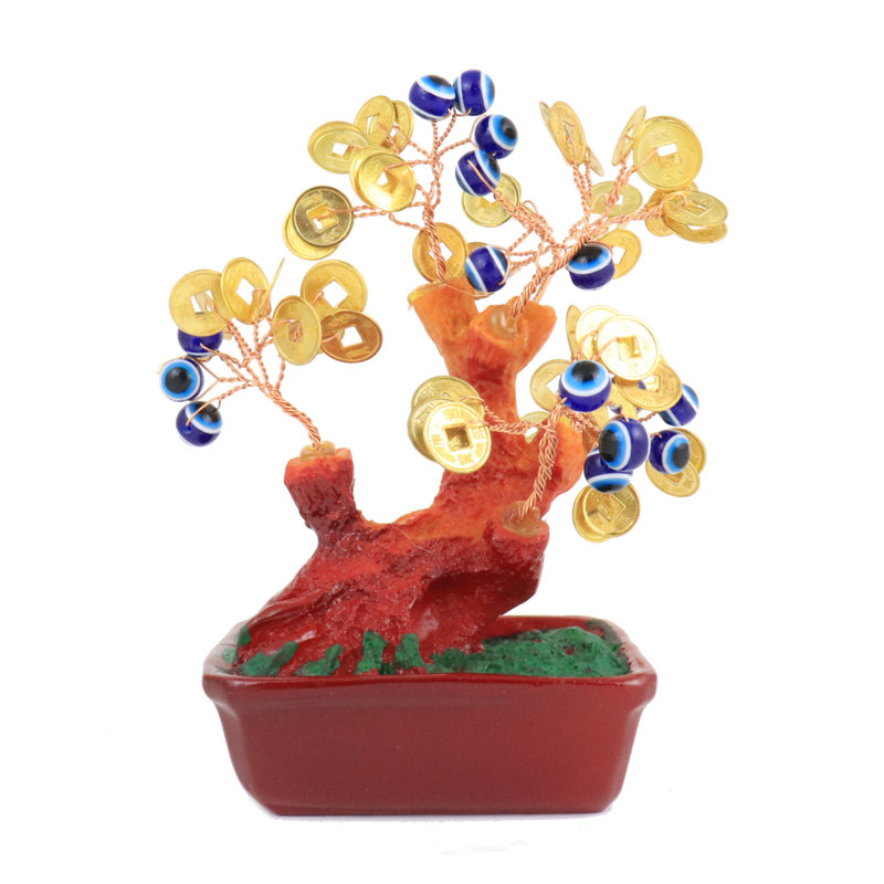 Arbre d'argent avec sculpture Evil Eye