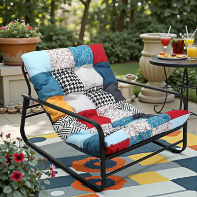 Upholstered Cotton Blend Pouffe