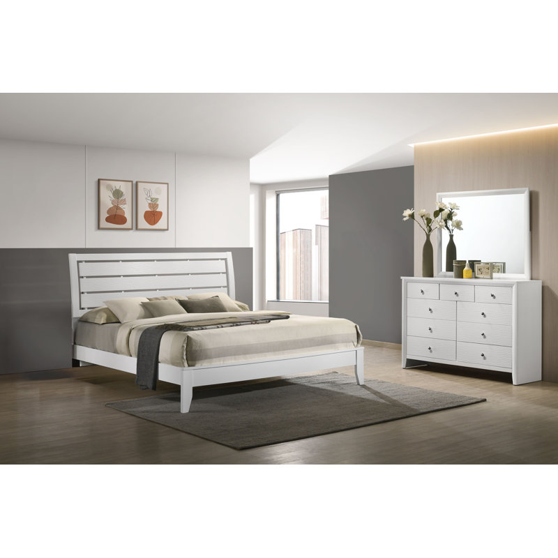 Ensemble de chambre à coucher à panneaux 3-1 Rodericus, Simple, Blanc
