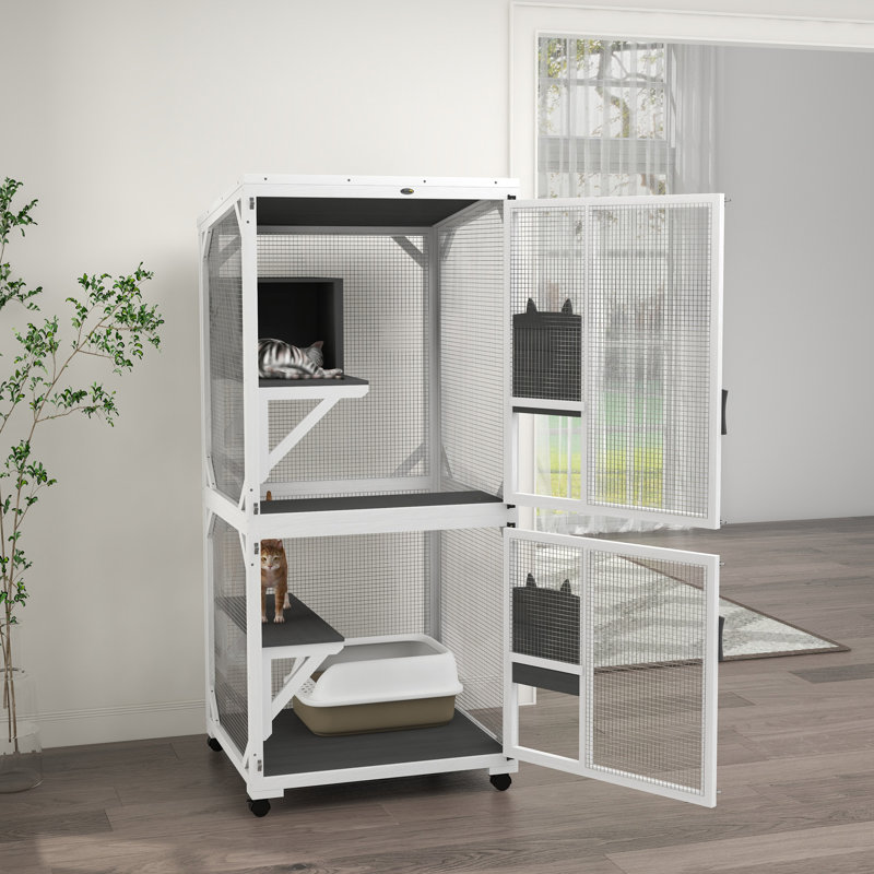 Catio en bois avec toit imperméable