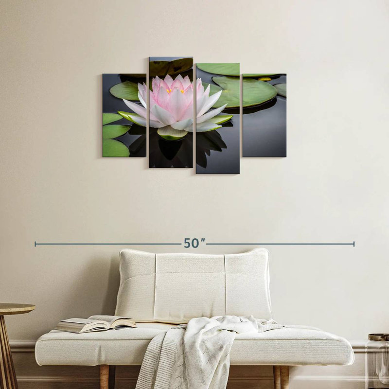 Lotus blanc rosé Harnek, H 22 po x l 36 po