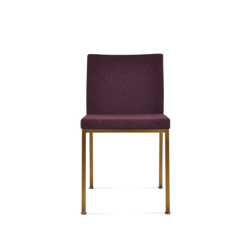 Aria Metal Side Chair in Wool, Wool DeepMaroon, Gold
