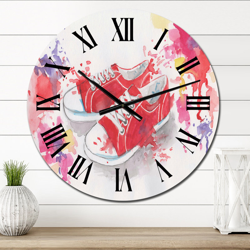 Horloge murale surdimensionnée pour espadrilles rétro, Petit