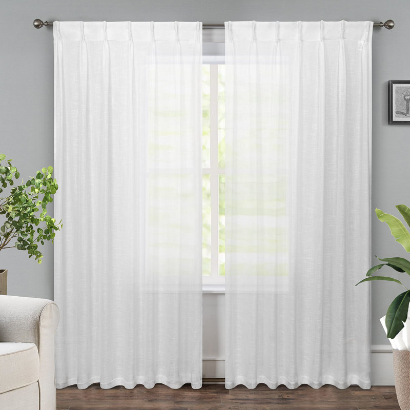 Semi Sheer Curtain Pair, 52" W x 84" L