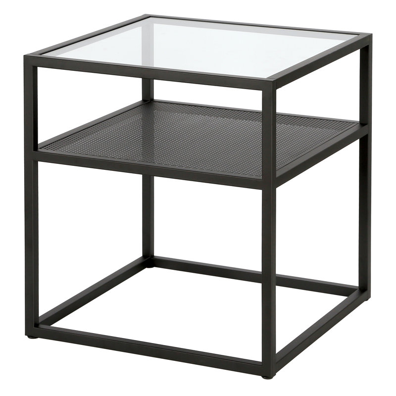 Deimy Glass Top Frame End Table