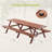 Extra Large 95-Inch Rustic Brown Outdoor Picnic Table Set With Benches - Fits 12 Persons Comfortably