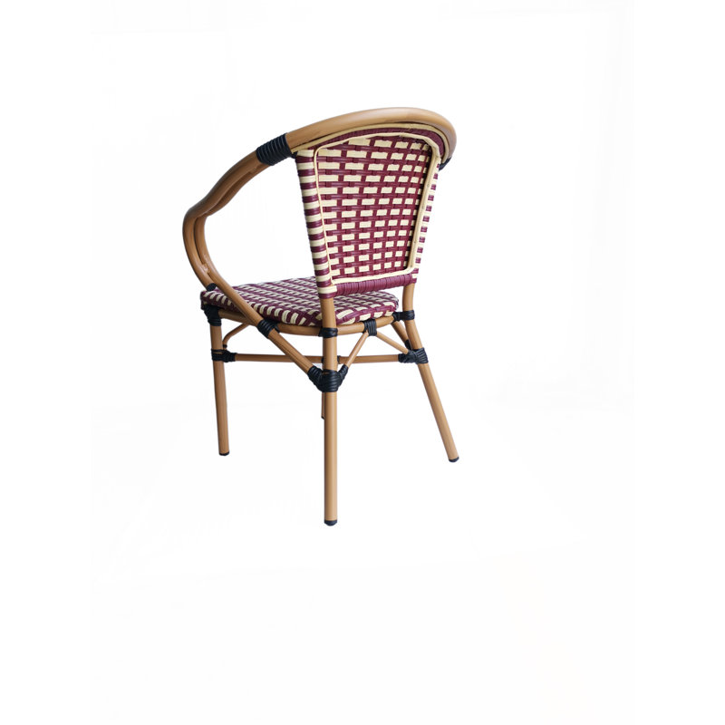 Stackable Outdoor Patio Dining Armchair with Cushion