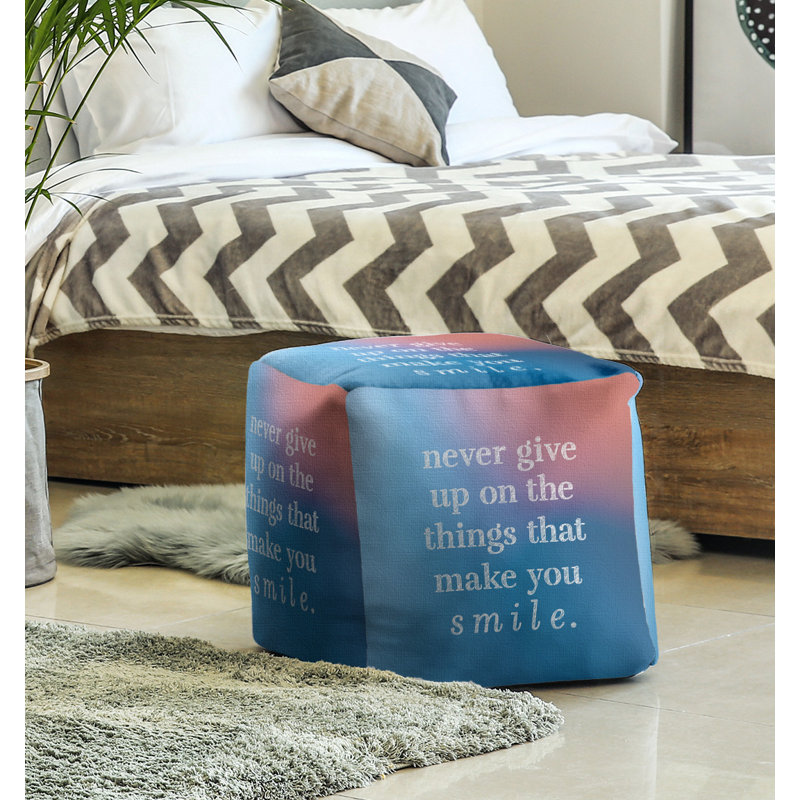 Repose-pieds cube, Bleu / Rose