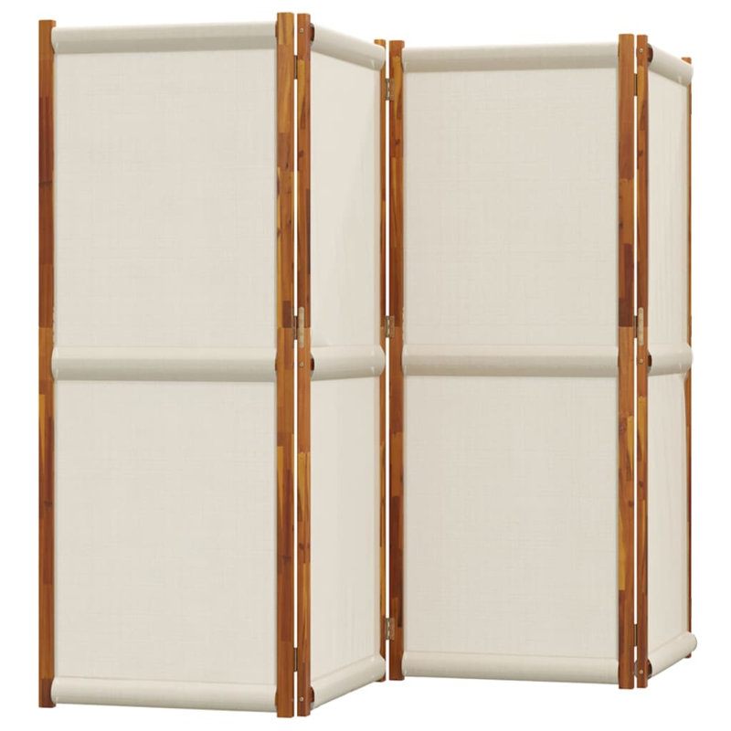 Metts 457.2cm H Solid Wood Folding Room Divider, 4, 180cm H x 280cm W, Light Grey