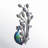 Faaliliu Blue & Green Glass Peacock Metal Wall Sculpture