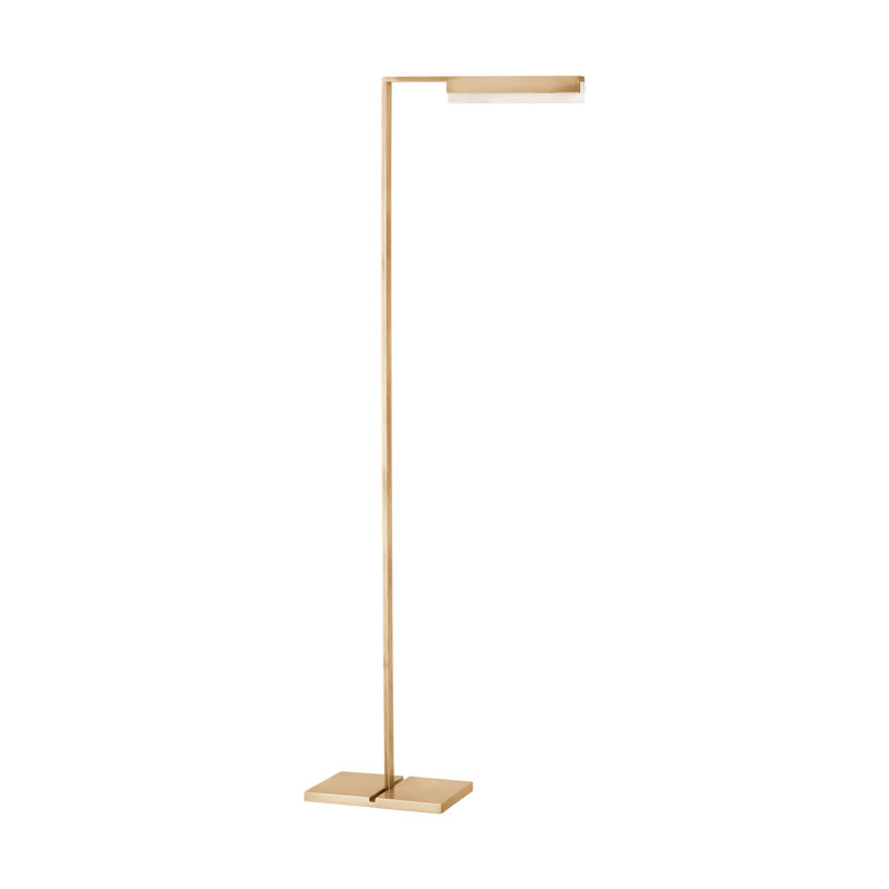 Linea LED Floor Lamp, Hand Rubbed Antique Brass