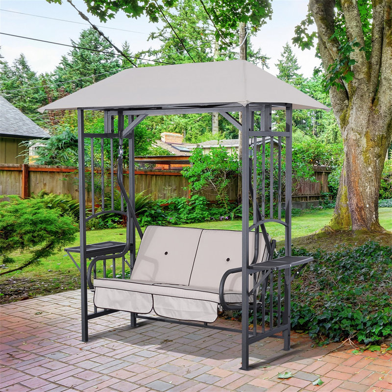 Colemon 2 Person Metal Hanging Porch Swing and Cushions