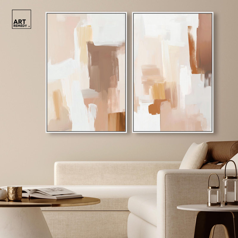 Impression sur toile Modern Modern , Impression dans un cadre flottant sans passe-parto, H 37 po x l 25 po, Blanc