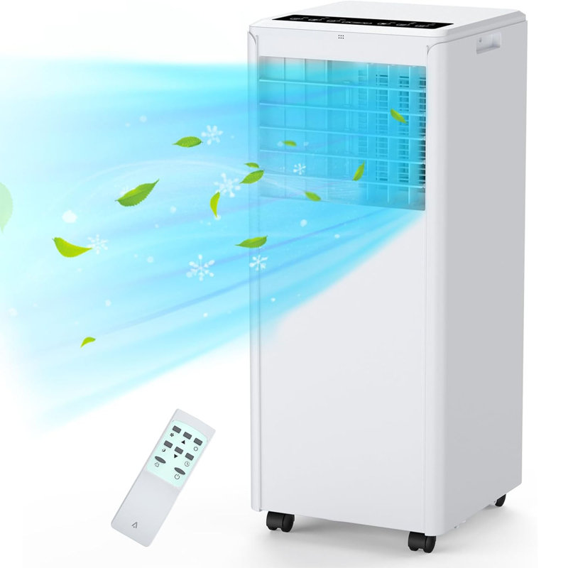 Climatiseur portatif 8 000 BTU, unité de climatisation 3-en-1 avec ventilateur et déshumidificateur, télécommande, faible bruit, 2 vitesses, minuterie 24H, refroidit jusqu'à 350 pieds carrés