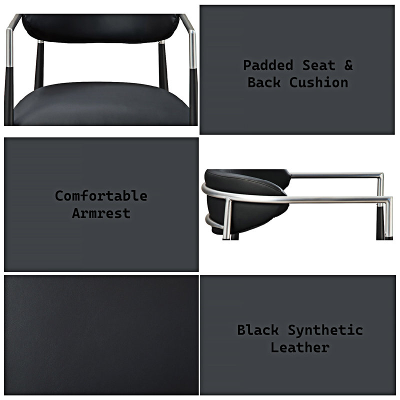 Chaise rembourrée avec accoudoirs (ensemble de 2)