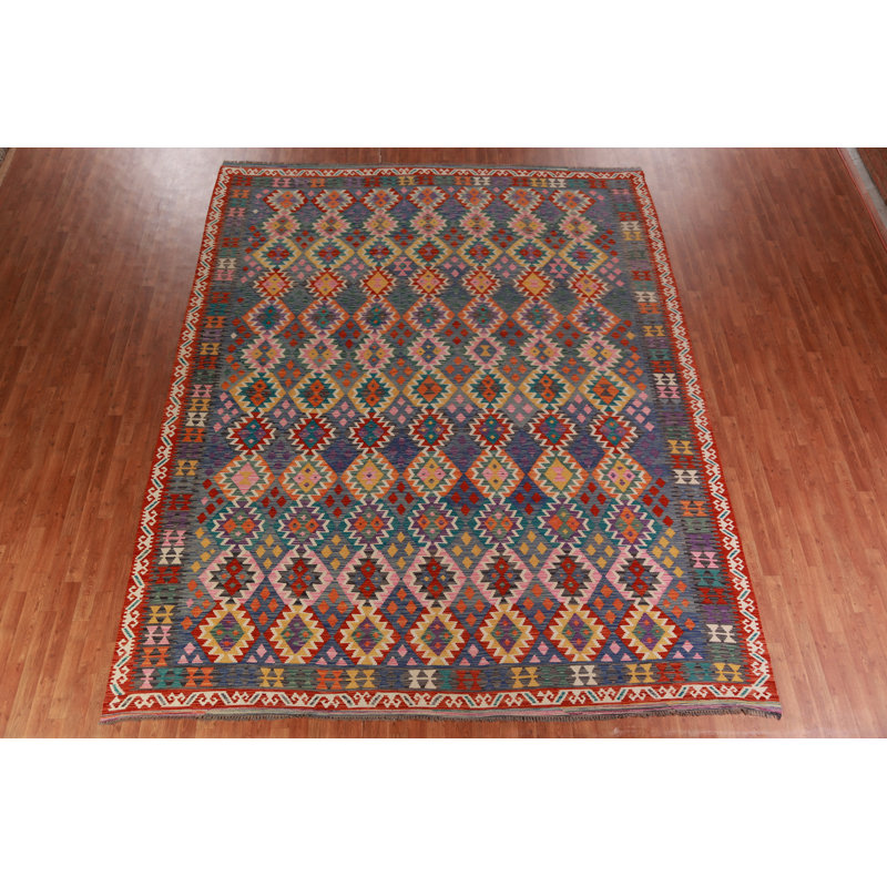 Reversible Wool Kilim Oriental Area Rug 10x13