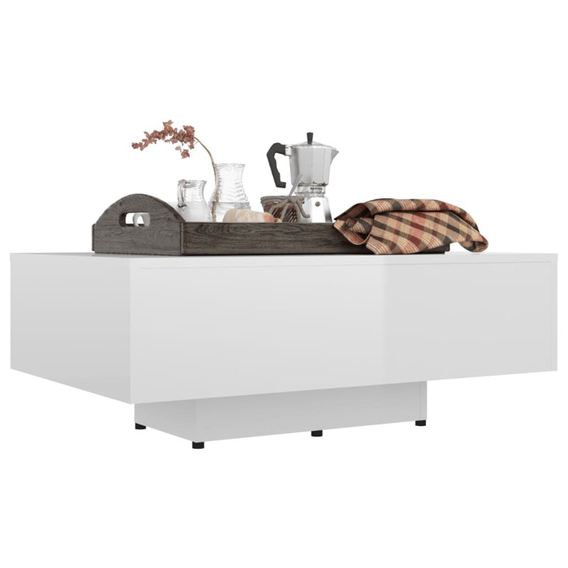 Jlea Solid Coffee Table, 31cm H x 85cm W x 55cm D, White