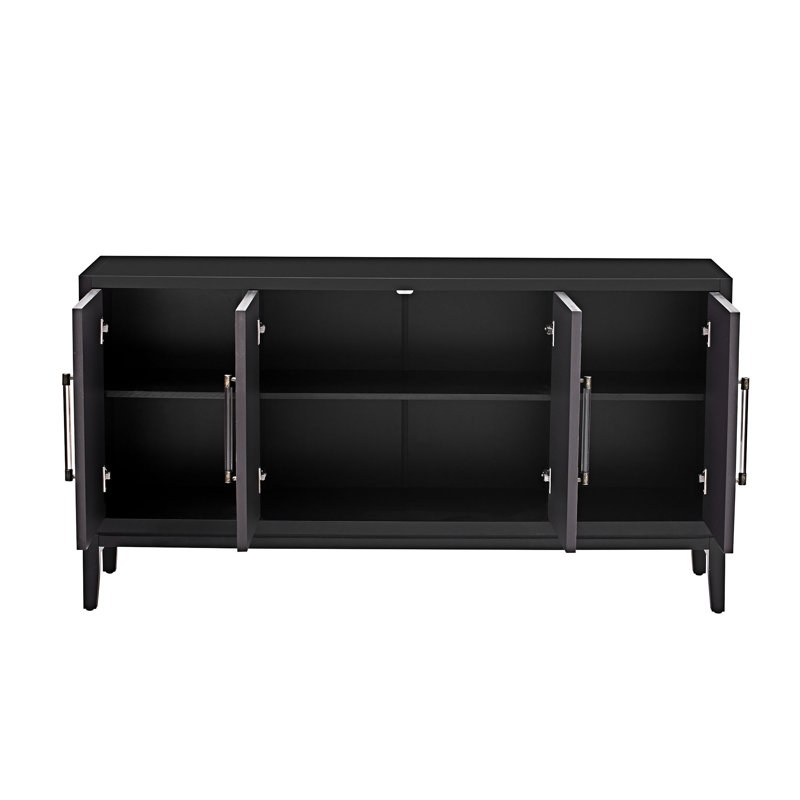 Buffet décoratif 4 portes, Noir