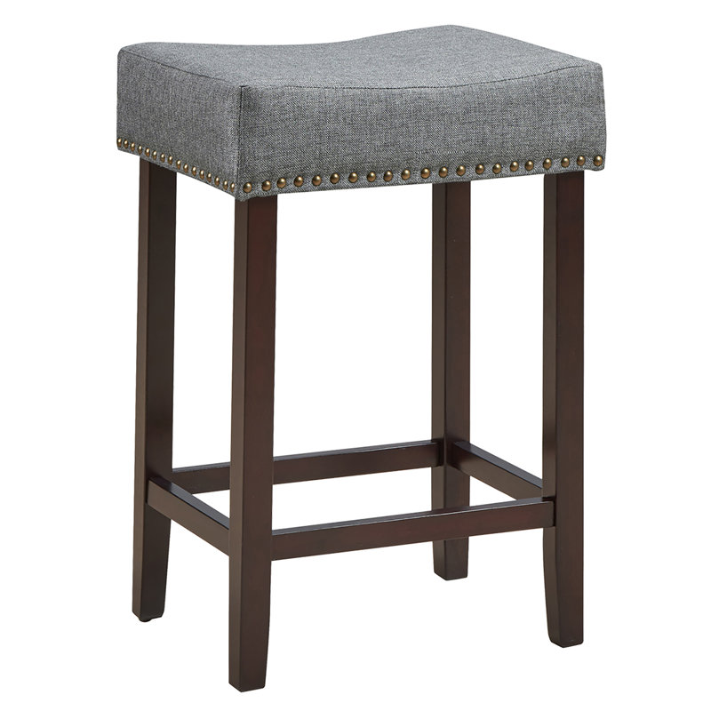 Tabouret de bar et de comptoir Hannam, Gris, gris, Tabouret de comptoir (siège d’une hauteur de 24