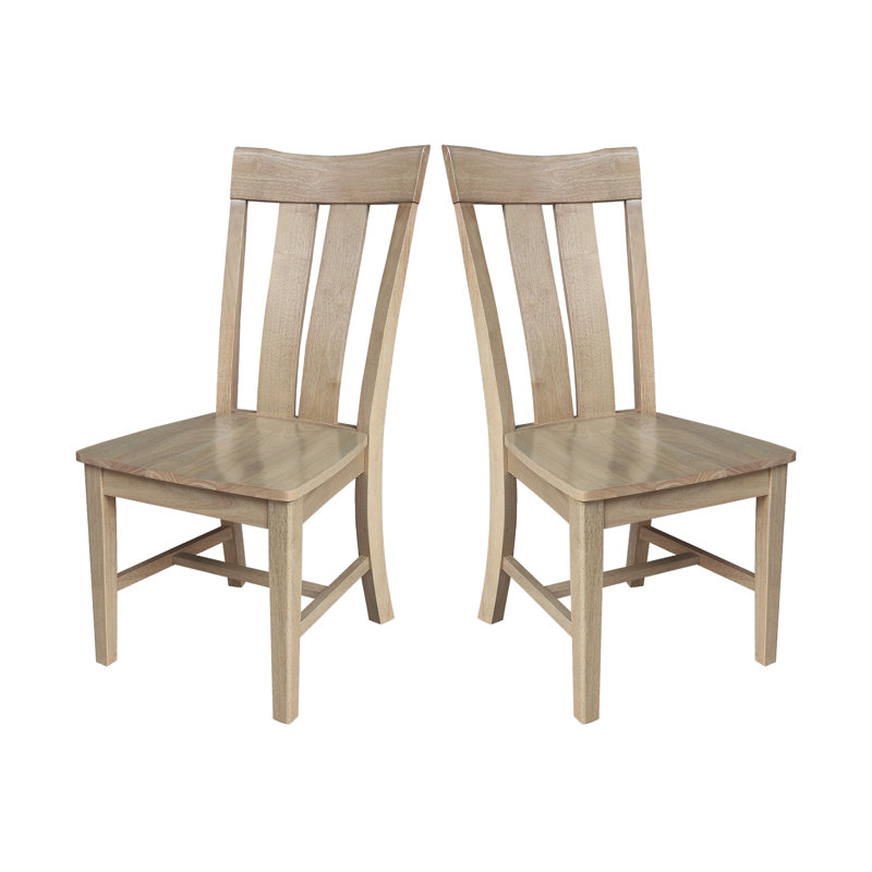  Delisca Solid Wood Slat Back Side Chair, Honey