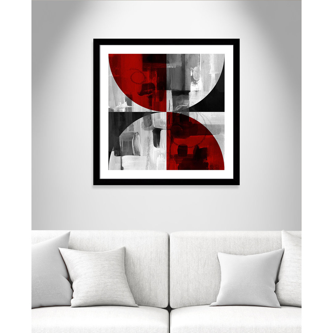Hamswell Circle Segments Red I - Picture Frame Print on Paper Orren Ellis 