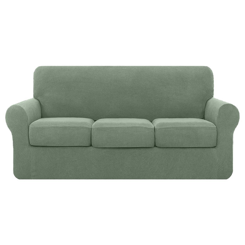 Housse moelleuse pour canapé, Mélange de polyester vert pois