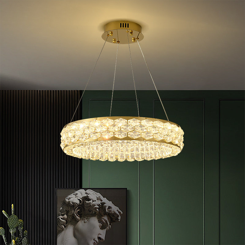 1 - Light LED Chandelier, Gold