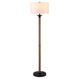 Delaney 66'' Blackened Bronze/Rustic Oak Traditional Floor Lamp