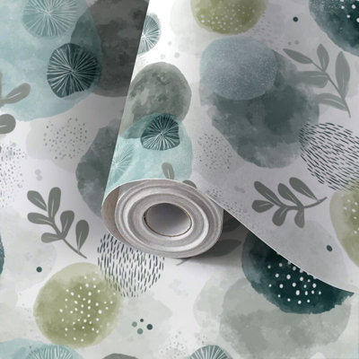 Papier de contact à peler et coller avec papier peint botanique scandinave Airy
