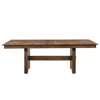 Marina Solid Wood Extendable Rectangular Dining Table With Trestle Legs
