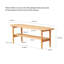 Plate Plate Table basse Largeur 120 X Profondeur 40 X Hauteur 42 Cm Bureau d'étude Facile à assembler Bois naturel avec tablette de rangement Bureau d'écriture naturel