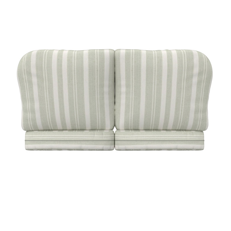 Amala Sunbrella® Indoor/Outdoor Loveseat Cushion, Sunbrella® Trainquil Sage