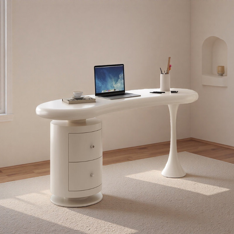 Bureau d'ordinateur exquis de style crème, H 29,52 po x l 55,11 po x P 23,62 po