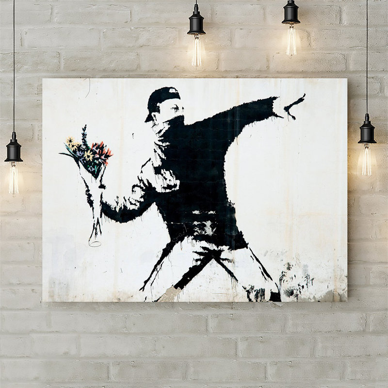 Flower Thrower - Wrapped Canvas Print, 84cm H x 120cm W x 3.8cm D