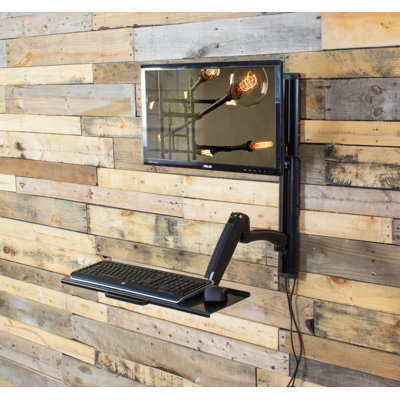 Sit to Stand Single Monitor Wall Mount Workstation