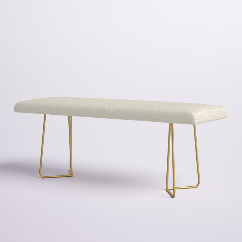 Banc rembourré Rudd, Beige / couleur unie