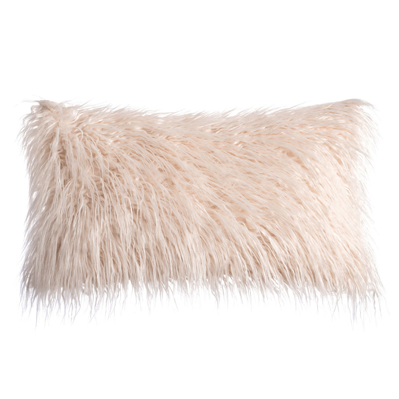 Housse de coussin en fausse fourrure seulement, Champagne