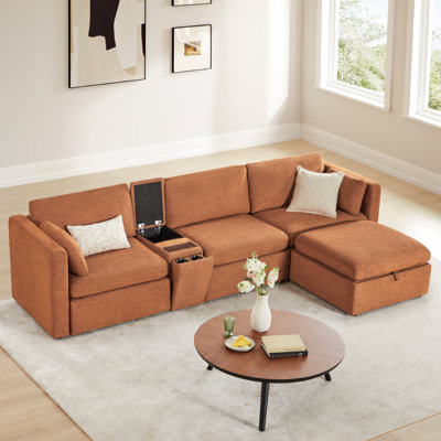 Winfree 4- Piece Upholstered Sectional With Console