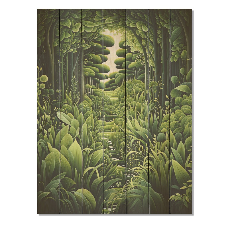 Herbes Chive Symphony I - Herbes florales sur bois, H 20 po x l 10 po