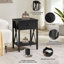 Table de chevet de 22 po Alameen, tables de bout avec tiroir de rangement et tablette ouverte en bois pour la chambre Alameen-330564543