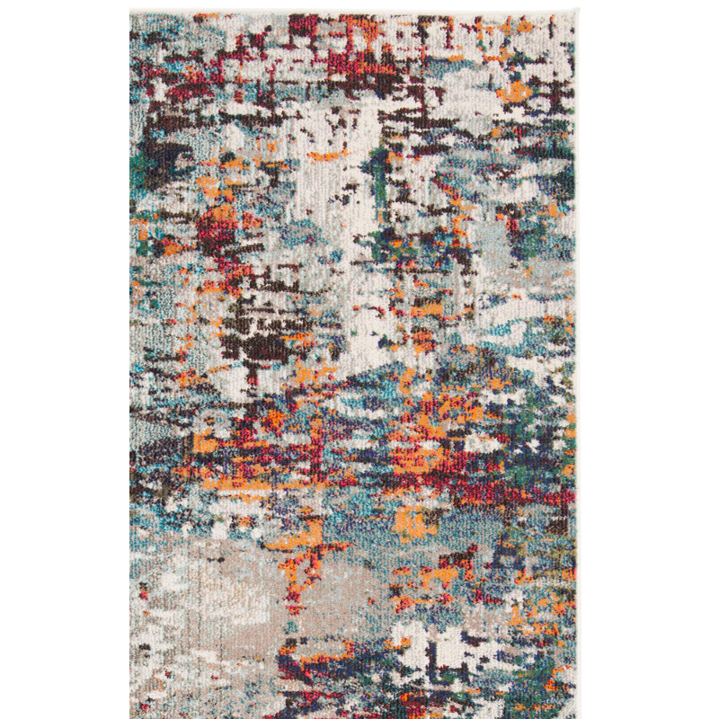 Tapis gris / bleu Gammage, Rectangle 2 pi 2 po x 4 pi, Grey/Blue