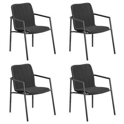 Fauteuil de patio en aluminium thermolaqué empilable Orso