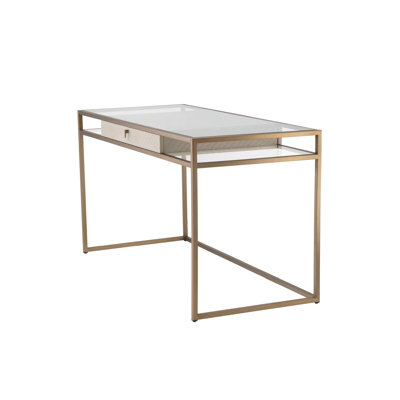 Napa Valley Glass Stainless Steel Writing Desk